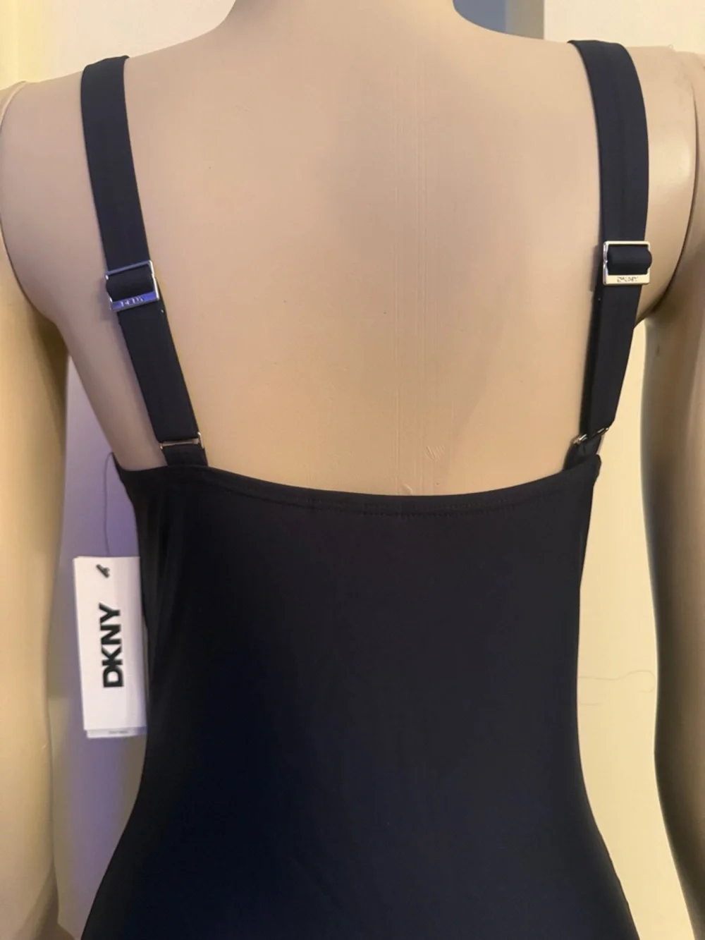 Classic Navy Blue One-Piece Swim Suit with Sculpting Seams - Picture 4 of 6
